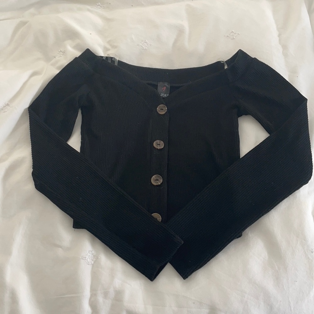 Off the shoulder, black, crop top